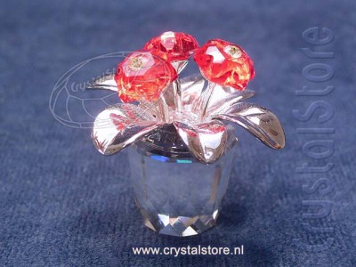 Swarovski Crystal - Primula Rhodium Red