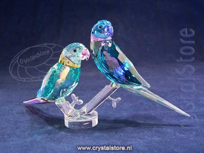 Swarovski Kristal - Parkietenpaar Fife en Fifer