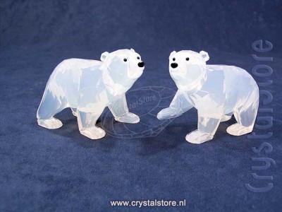 Swarovski Crystal - Polar bear cubs White Opal