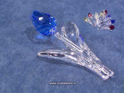 Swarovski Kristal 2002 624481a-2 Tulp blauw met 9 kleine tulpjes