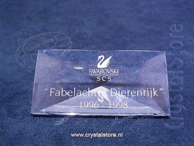 Swarovski Kristal 1996 SCTPNR7 Titel Plaquette 1996-1998 Fabelachtig dierenrijk