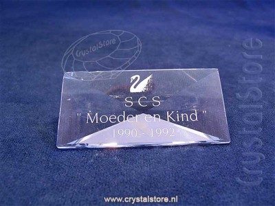 Swarovski Crystal - Title Plaque 1990-1992 Mother and Child (Dutch)