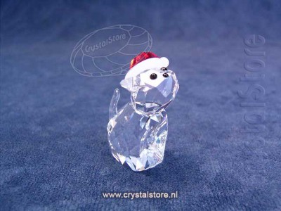Swarovski Crystal - Cat with Santa Hat