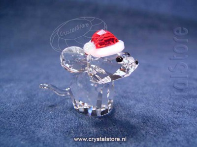Swarovski Crystal - Mouse with Santa s Hat