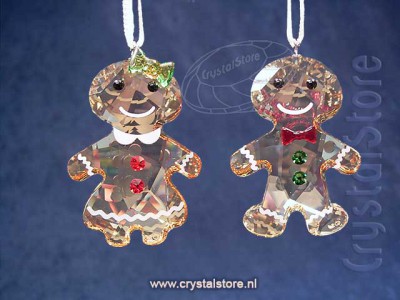 Swarovski Crystal - Gingerbread Couple Ornament Set