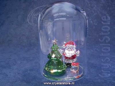 Swarovski Kristal 2018 5403170 Bell Jar - Christmas Tree and Santa