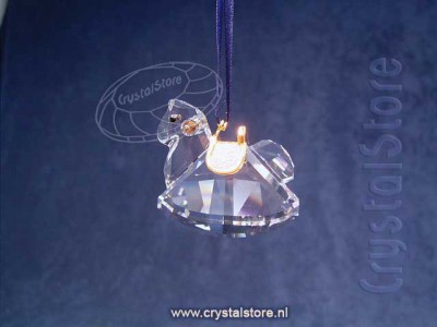 Swarovski Crystal - Rocking Horse Ornament Gold