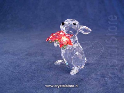 Swarovski Kristal 2012 1133620 Rabbit  with Poinsettia