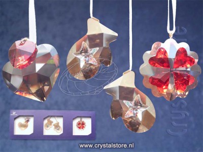 Swarovski Kristal 2009 1044197 Set Harten wanten kerstkoekje