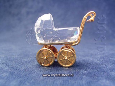 Swarovski Kristal - Kinderwagen goud