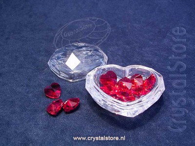 Swarovski Kristal | Juwelendoosje Hart met Rode Hartjes