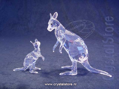 Swarovski Crystal - Kangaroo Mother with Baby